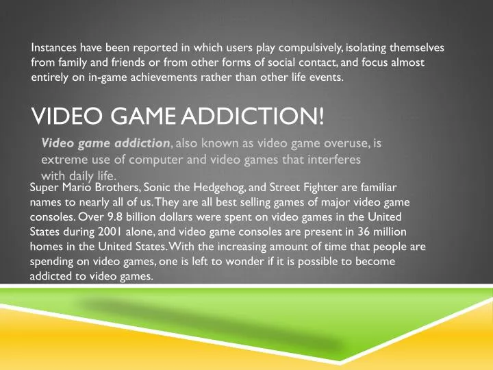 video game addiction