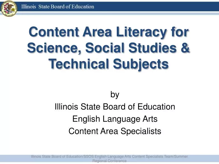 content area literacy for science social studies technical subjects