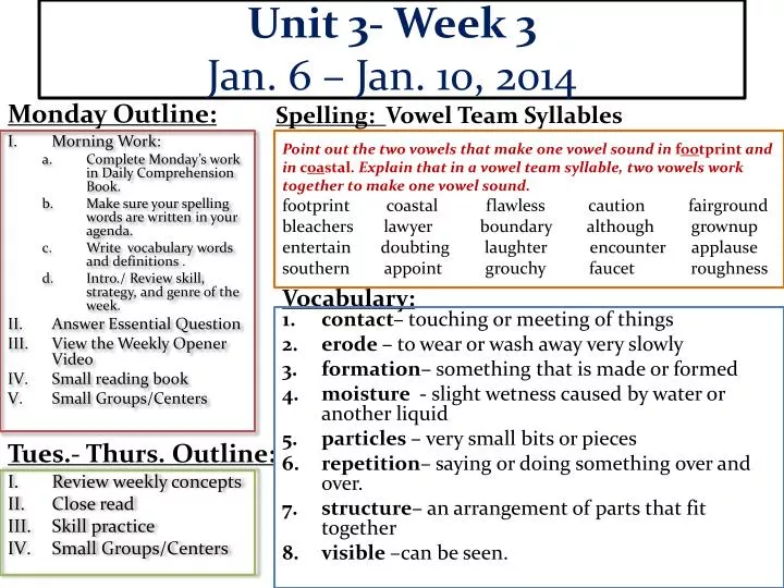 unit 3 week 3 jan 6 jan 10 2014