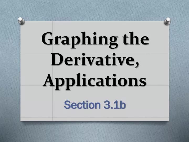 graphing the derivative applications