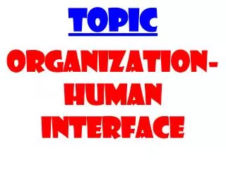 Topic Organization-human interface