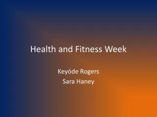 Health and Fitness Week