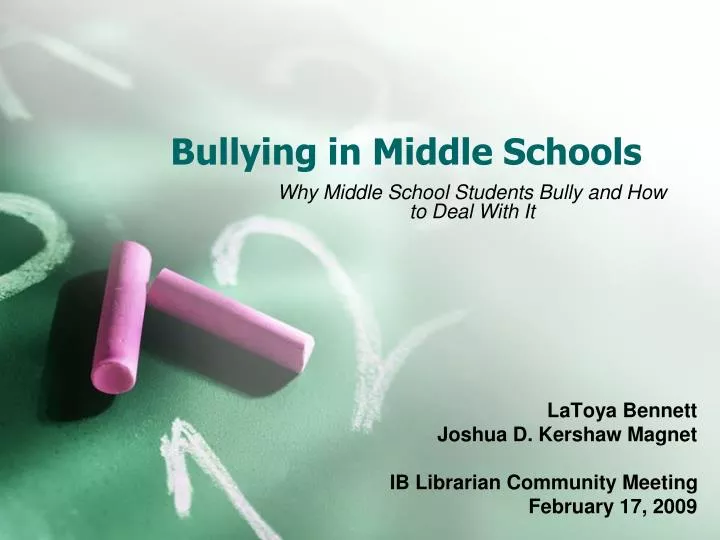 bullying in middle schools