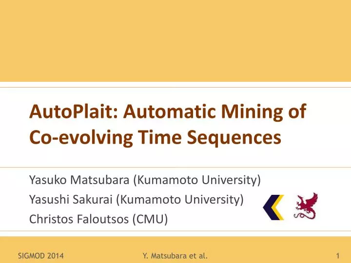 autoplait automatic mining of co evolving time sequences