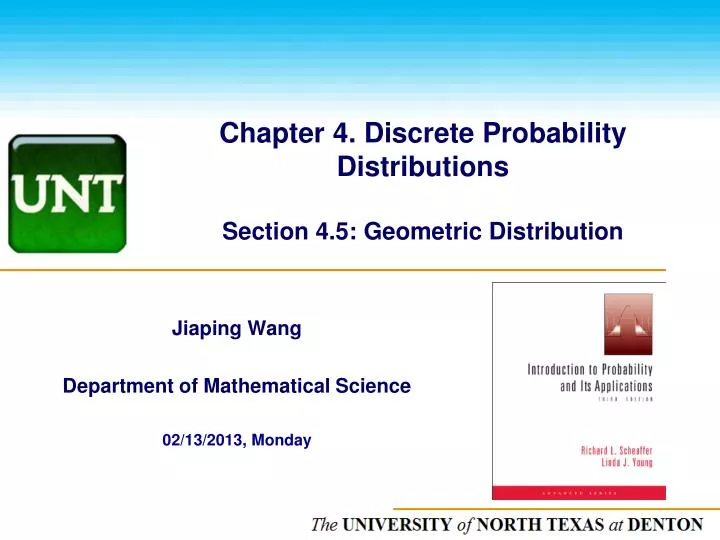 chapter 4 discrete probability distributions section 4 5 geometric distribution