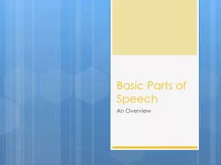 Basic Parts of Speech