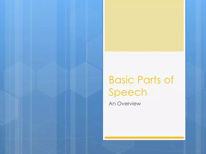 basic parts of speech