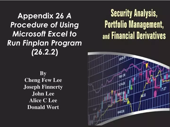 appendix 26 a procedure of using microsoft excel to run finplan program 26 2 2