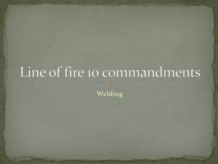 line of fire 10 commandments