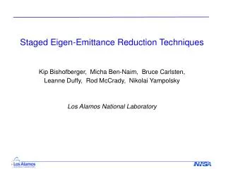 Staged Eigen-Emittance Reduction Techniques