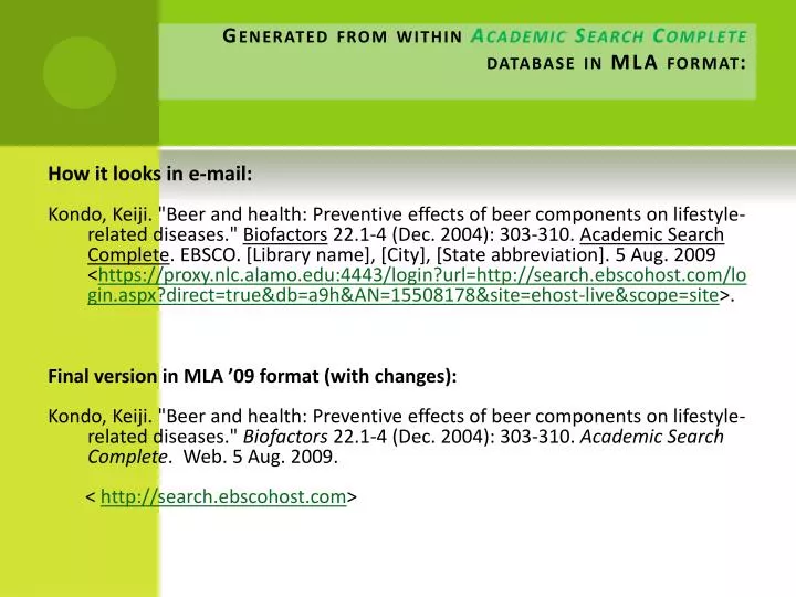 generated from within academic search complete database in mla format