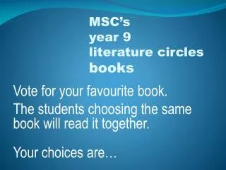 Vote for your favourite book.