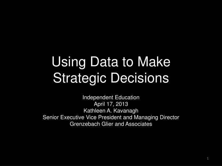using data to make strategic decisions