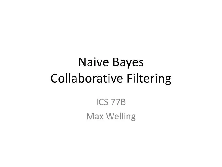 naive bayes collaborative filtering