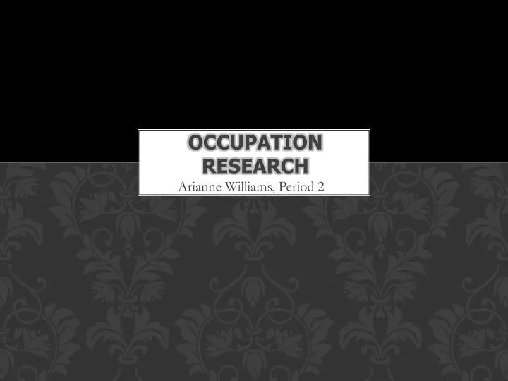 occupation research