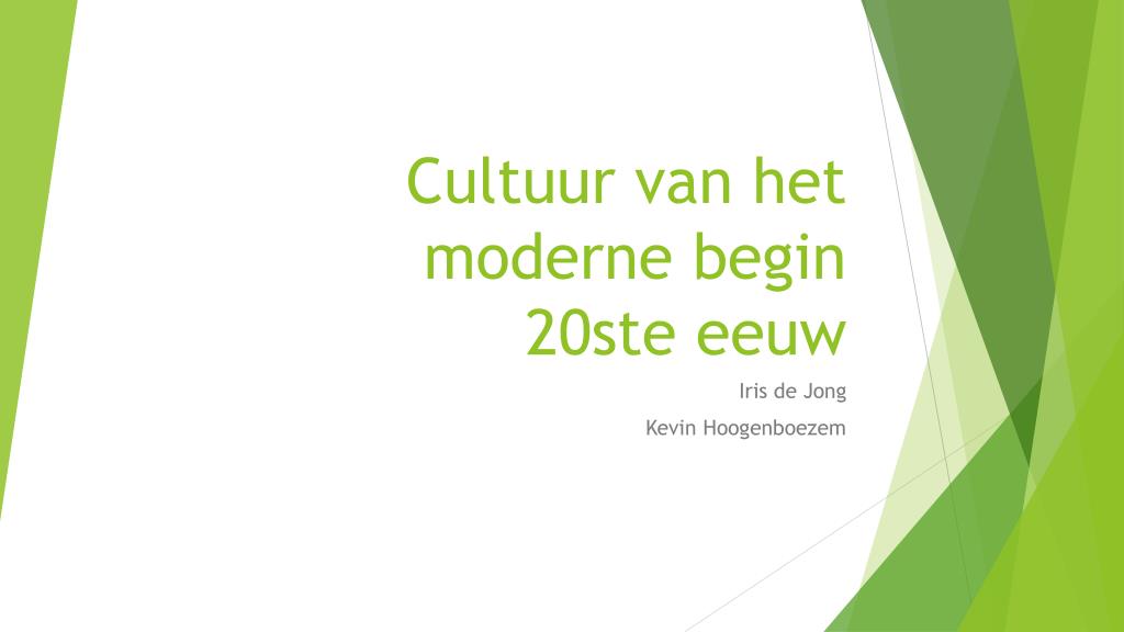 PPT - Cultuur van het moderne begin 20ste eeuw PowerPoint Presentation