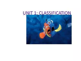 UNIT 1: Classification