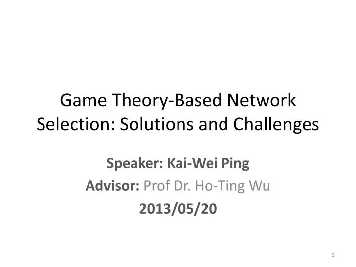 game theory based network selection solutions and challenges