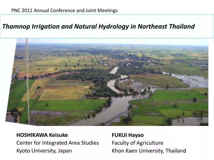 thamnop irrigation and natural hydrology in northeast thailand