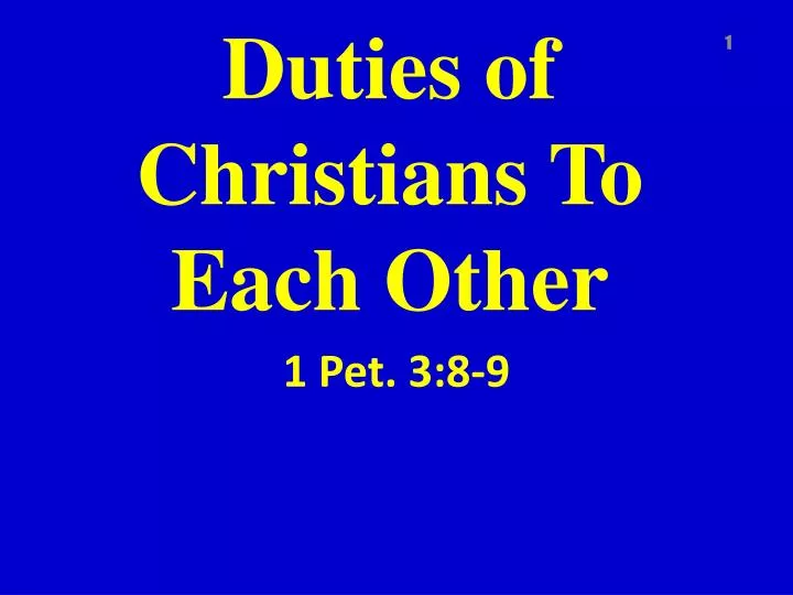 duties of christians to each other