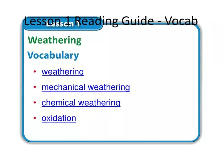 lesson 1 reading guide vocab