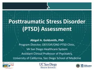 Posttraumatic Stress Disorder (PTSD) Assessment