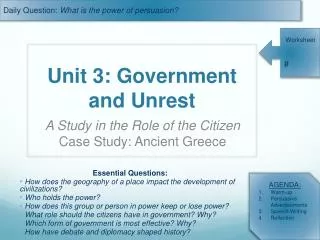 Unit 3: Government and Unrest