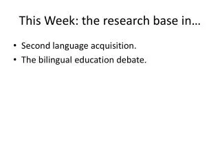 this week the research base in