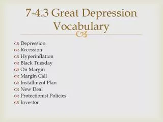7-4.3 Great Depression Vocabulary
