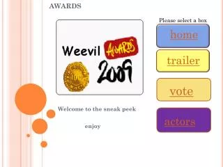 Welcome to the annual weevil awards