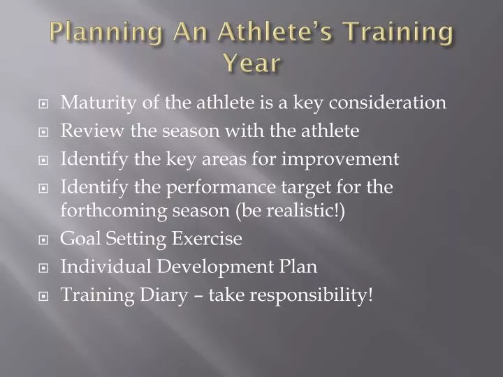 planning an athlete s training year