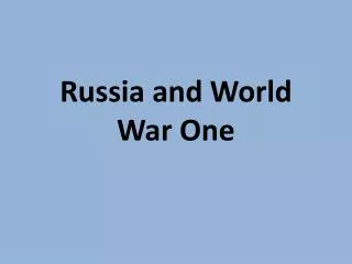 Russia and World War One