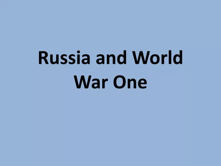 russia and world war one