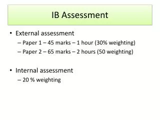 IB Assessment