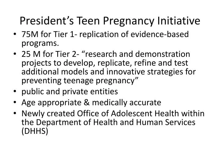 president s teen pregnancy initiative