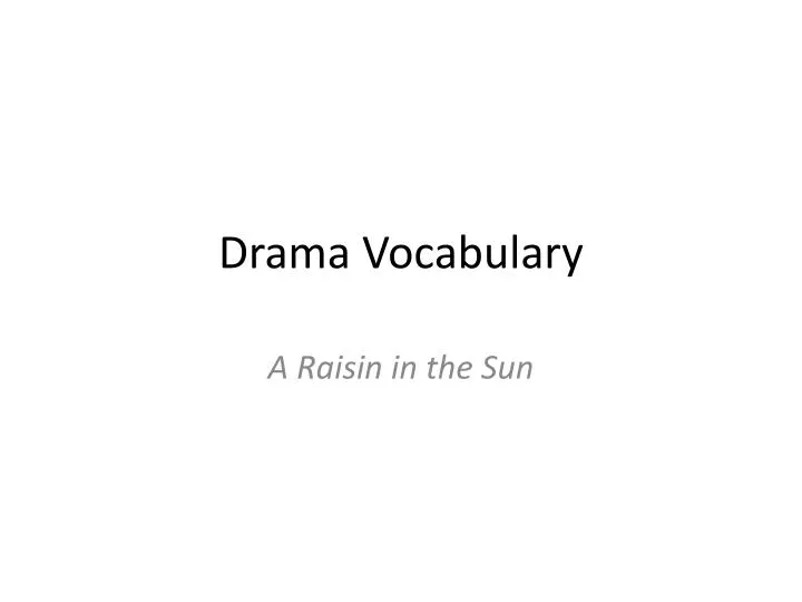 drama vocabulary
