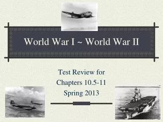 World War I ~ World War II