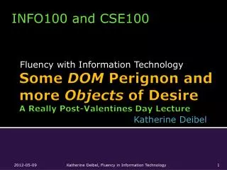 Some DOM Perignon and more Objects of Desire A Really Post-Valentines Day Lecture