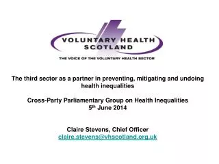 The national network &amp; voice for voluntary health organisations Working with all sectors to