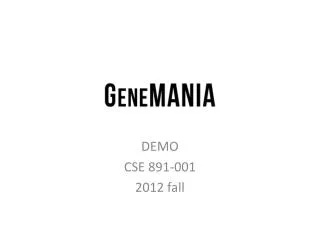 DEMO CSE 891-001 2012 fall