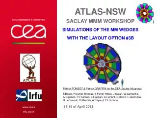 ATLAS-NSW SACLAY MMM workshop Simulations of the mm wedges with the layout option #3B