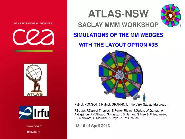 atlas nsw saclay mmm workshop simulations of the mm wedges with the layout option 3b