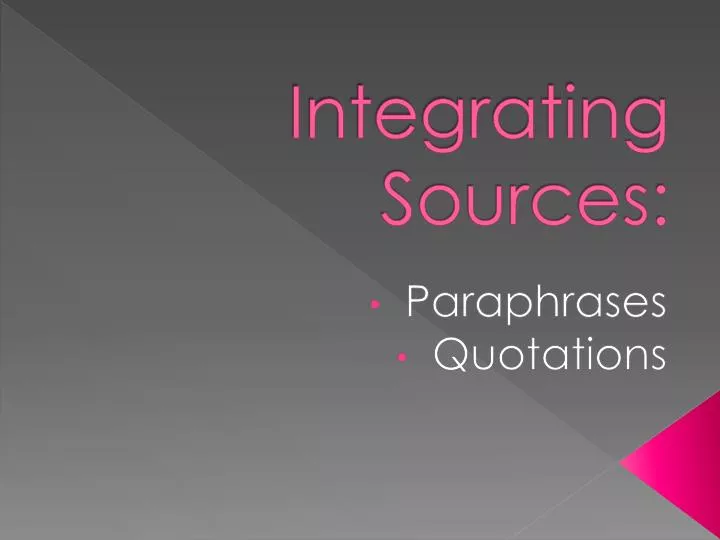 integrating sources