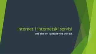 Internet i internetski servisi