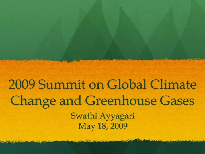 2009 summit on global climate change and greenhouse gases