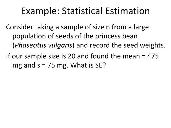example statistical estimation