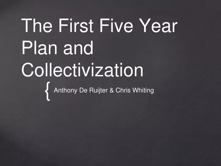 the first five year plan and collectivization