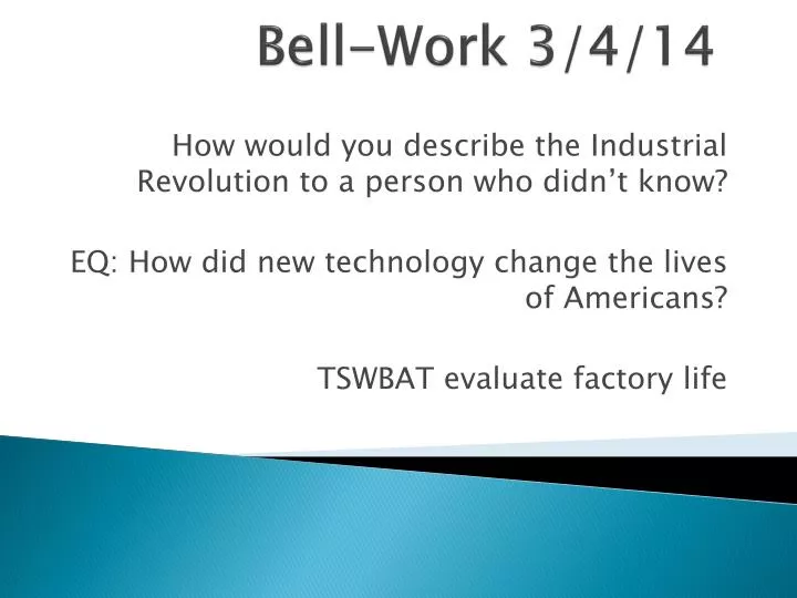 bell work 3 4 14