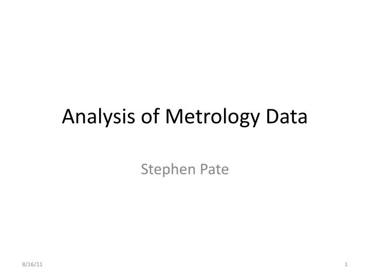 analysis of metrology data