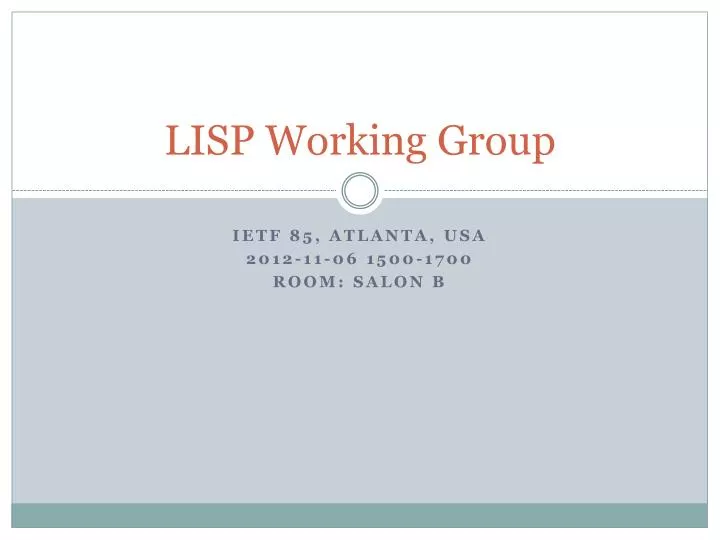 lisp working group